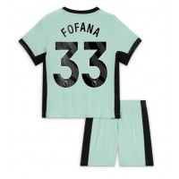 Chelsea Wesley Fofana #33 Tredje trøje Børn 2023-24 Kortærmet (+ Korte bukser)